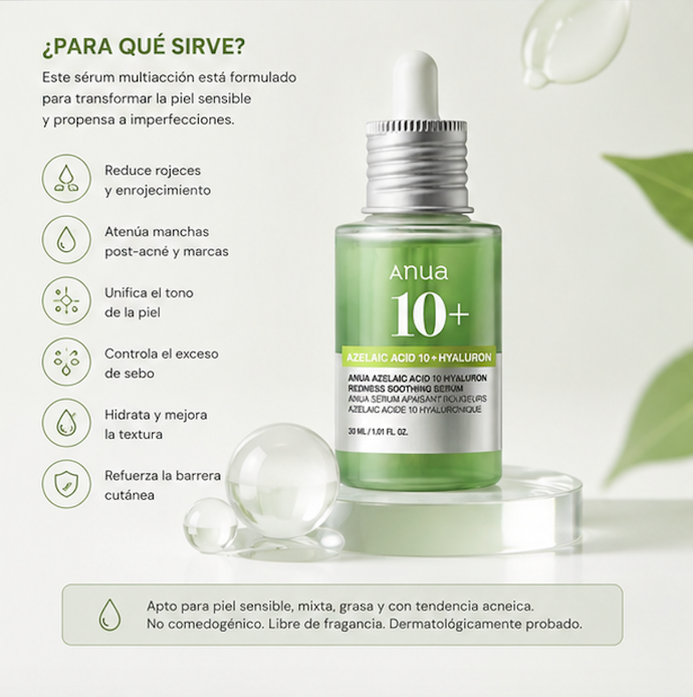 Anua - Sérum Facial Calmante Azelaic Acid 10 Hyaluron Redness Soothing Serum [30ml]