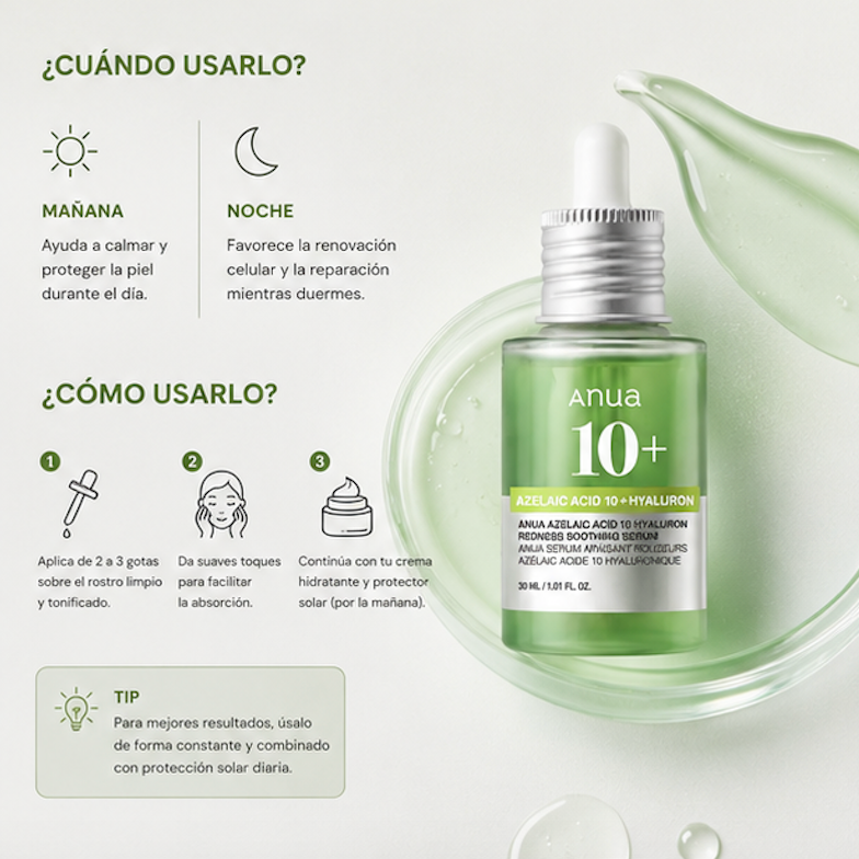 Anua - Sérum Facial Calmante Azelaic Acid 10 Hyaluron Redness Soothing Serum [30ml]