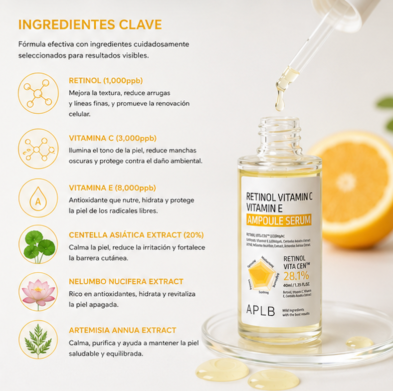 APLB - Sérum Retinol Vitamin C Vitamin E Ampoule Serum [40ml]