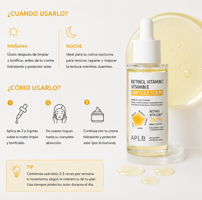 APLB - Sérum Retinol Vitamin C Vitamin E Ampoule Serum [40ml]