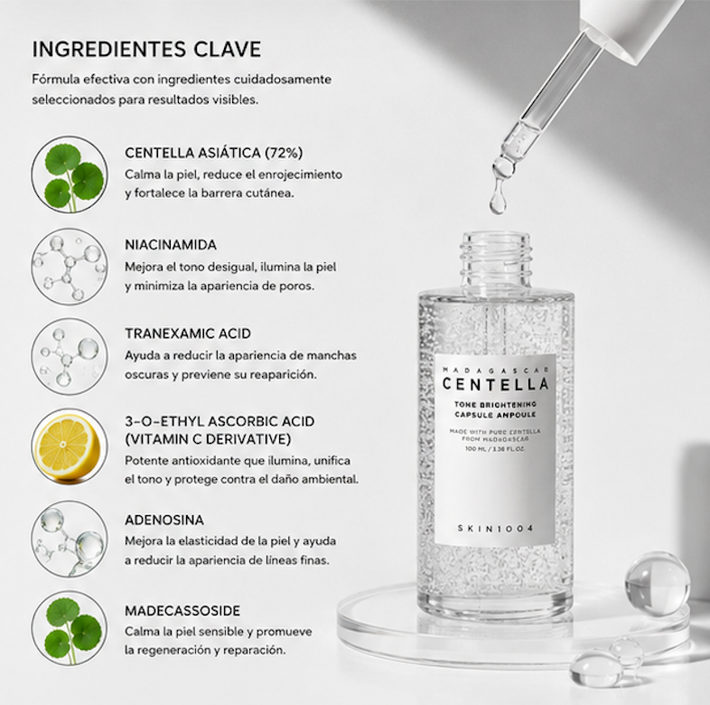SKIN1004 - Ampolla Facial Iluminadora Madagascar Centella Tone Brightening Capsule Ampoule