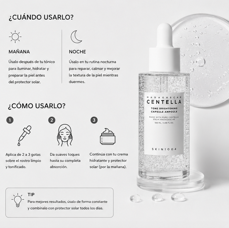 SKIN1004 - Ampolla Facial Iluminadora Madagascar Centella Tone Brightening Capsule Ampoule