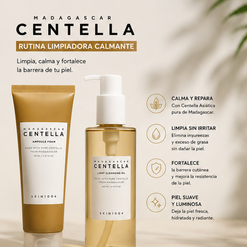 SKIN1004 - Set de Aceite Limpiador y Espuma Limpiadora Madagascar Centella Double Cleansing Duo