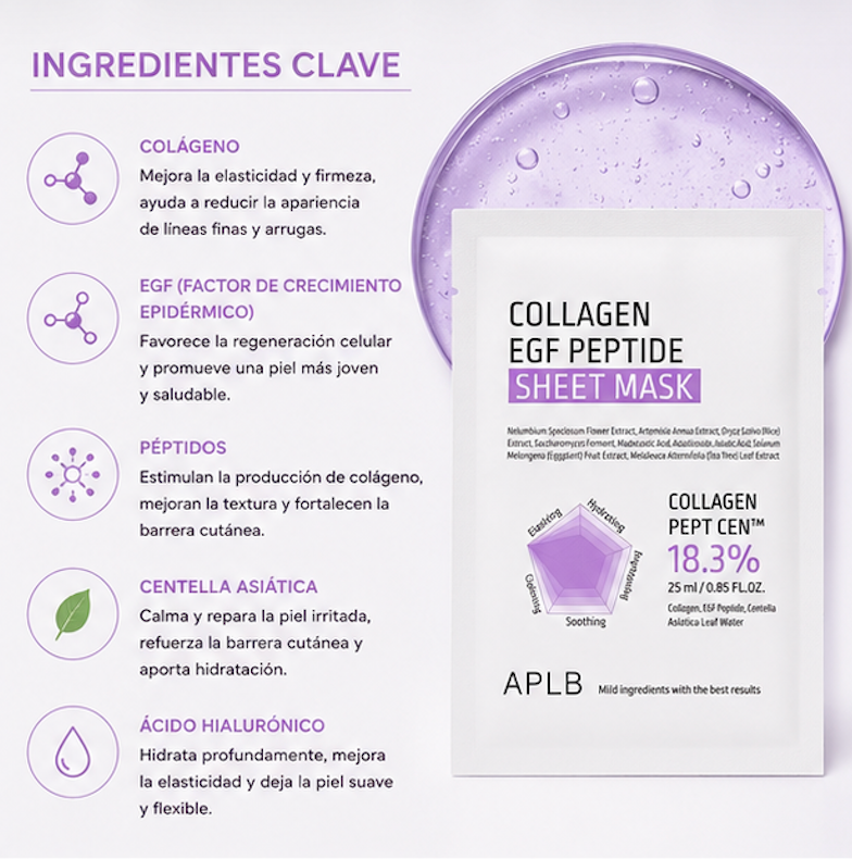 APLB - Mascarilla Collagen EGF Peptide Sheet Mask [25ml]