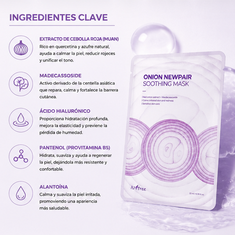 Isntree - Mascarilla Calmante Onion Newpair Soothing Mask [25g x 1 sheet]