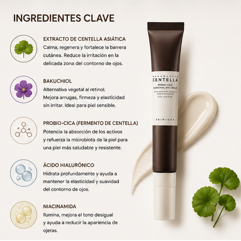 SKIN1004 - Crema de Ojos Madagascar Centella Probio-Cica Bakuchiol Eye Cream [20ml]