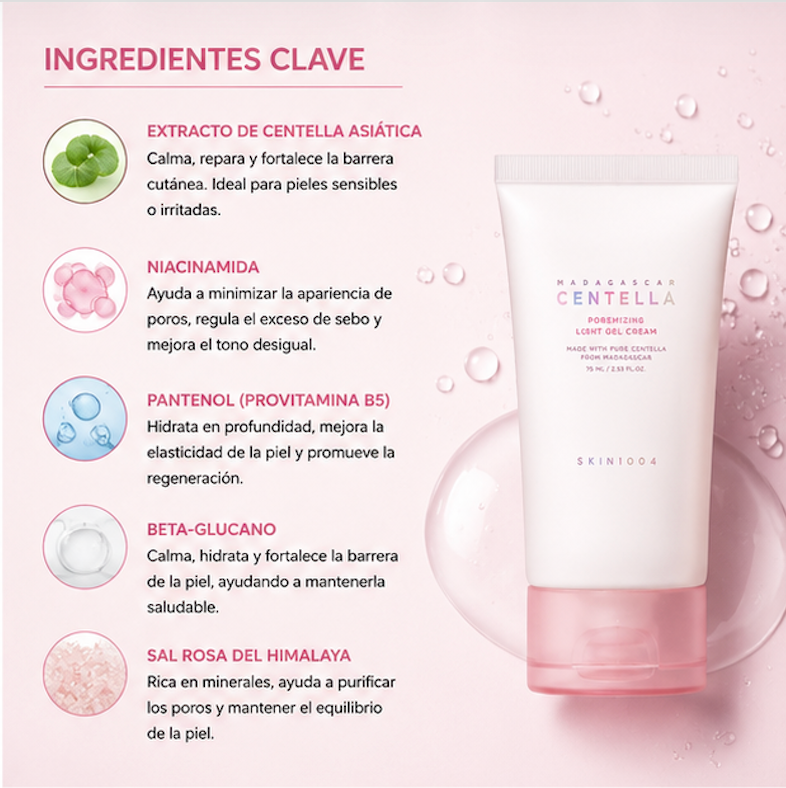 SKIN1004 - Crema Hidratante Madagascar Centella Poremizing Light Gel Cream [75ml]