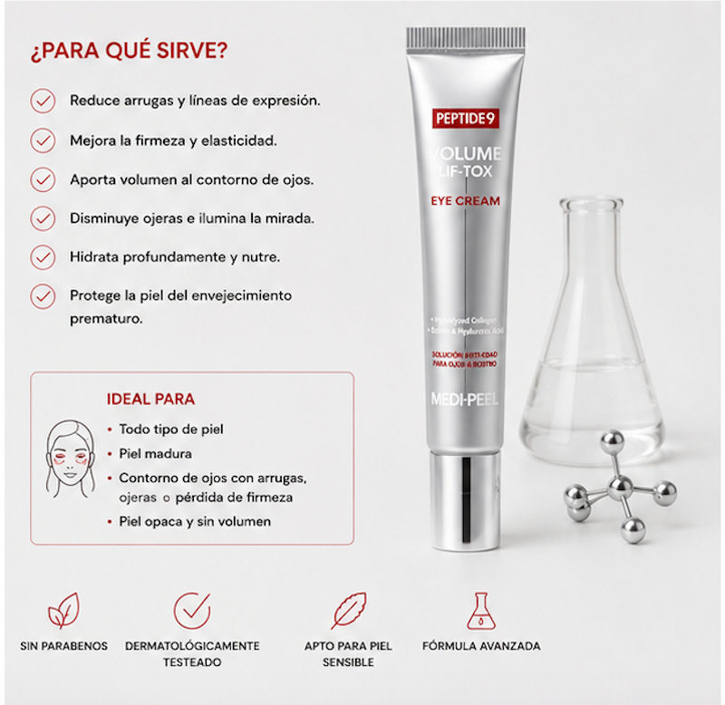 MEDIPEEL - Crema Contorno de Ojos Peptide 9 Volume Lif-Tox Eye Cream [20ml]