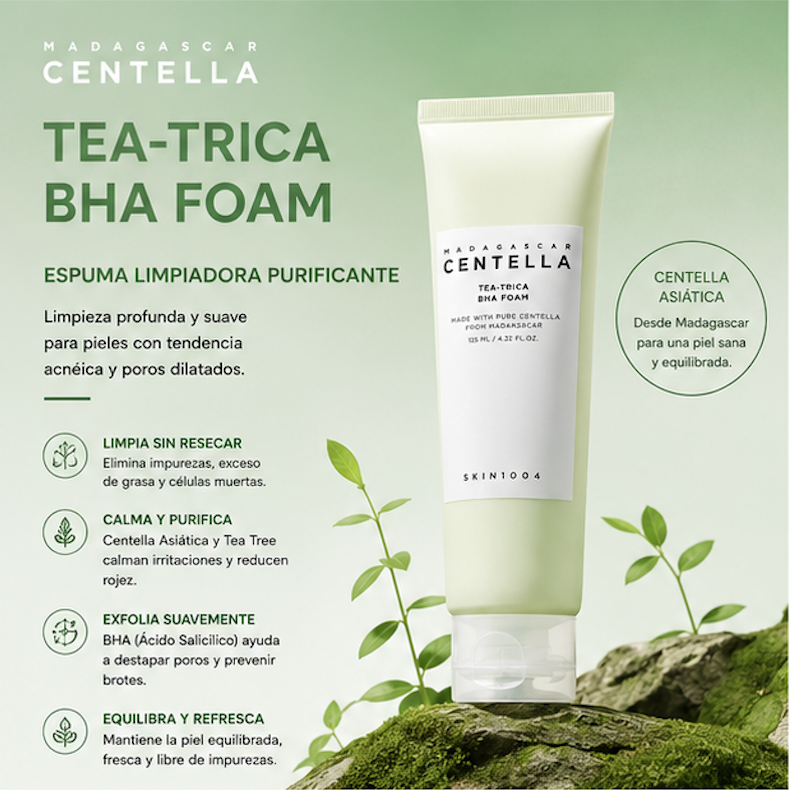 SKIN1004 - Espuma Limpiadora Madagascar Centella Tea-trica BHA Foam [125ml]