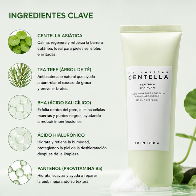 SKIN1004 - Espuma Limpiadora Madagascar Centella Tea-trica BHA Foam [125ml]