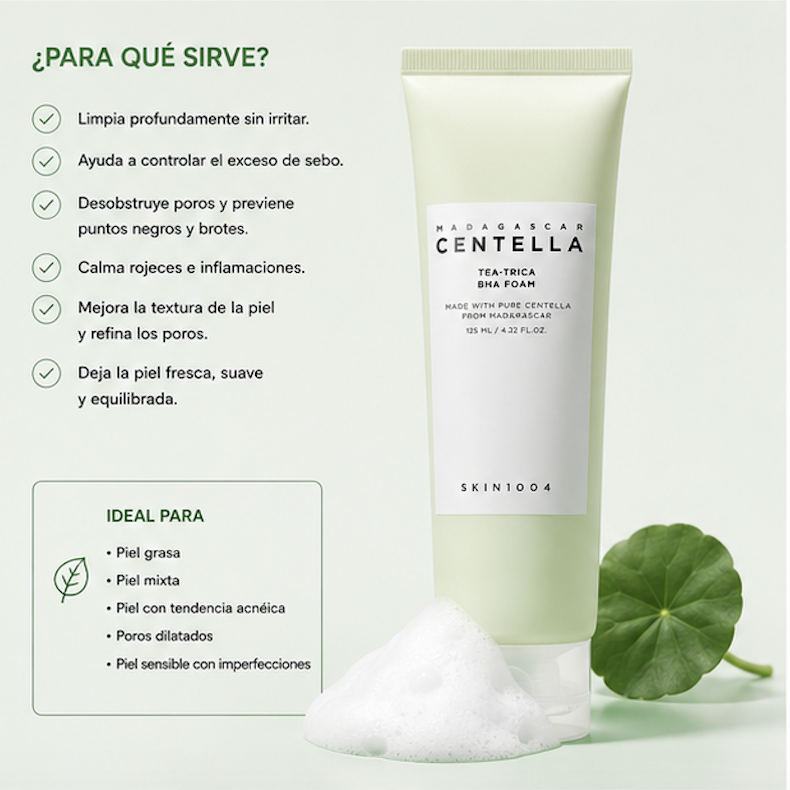 SKIN1004 - Espuma Limpiadora Madagascar Centella Tea-trica BHA Foam [125ml]